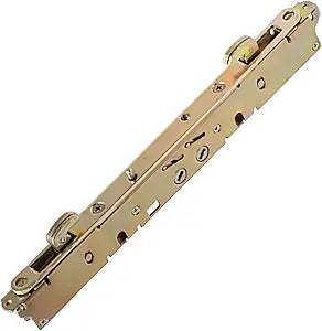 Sliding Patio Door Lock 9-15/16" 2-Point Inward Lock Mechanism Replacement with Short Plate, Fits 9-7/8" Hole Spacing  Sliding Glass Door Repair & Security Hardware