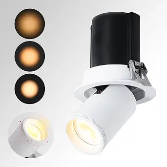 3 Inch Zoomable Gimbal Recessed Spotight, 3CCT, Dimmable, 9W, 1100LM