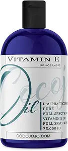 Dr Joe Lab Vitamin E Oil - Pure & Undiluted, Full Spectrum, D-Alpha Tocopherol - 8 oz - for Skin, Hair, Nails, Body Care Hydrating Rejuvenating - Packaging May Vary
