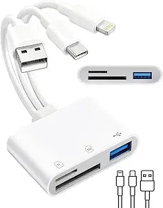 3 in 1 Lightning & USB C&USB-A 3.0 Memory SD Card Reader for iPhone