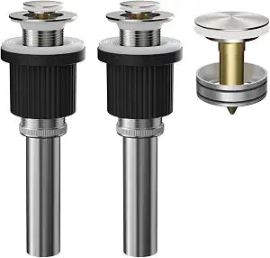 Hibbent 2 Pack Bathroom Sink Drain & Stopper Fit with or Without Overflow