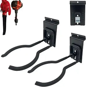 Adjustable Slatwall Hooks, Lockable Slatwall Weedeater & String Trimmer Hanger, Power Tool Hanger for Slatwall Accessories, Utility Hooks for Garage Storage - 8" 2 Pcs, Black