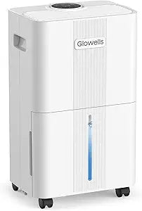 1500 Sq.Ft Dehumidifier for Basement with Drain Hose, Glowells 21 Pints Dehumidifiers for Home, Bathroom, Bedroom Large Room, RV, Three Modes, Quiet with Smart Compressor, Dry Clothes, 24H Timer
