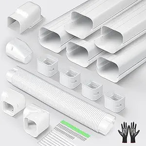 Mini Split Line Set Cover: 3 Inch 10Ft DIY Decorative Outdoor PVC Tubing Cover Kit for Mini Split, Air Conditioner, Central AC and Heat Pumps