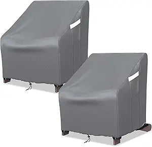 STARTWO Patio Outdoor Chair Covers 2 Pack, Outdoor Furniture Covers Waterproof adapter for Lawn Lounge Seat, Wicker, Swivel, Adirondack,Rocking Chairs,33W x 35D x 38.5H inch,Grey