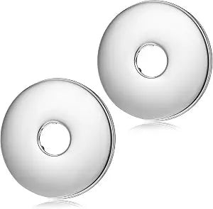2 Pcs Large Shower Arm Flange 3.15Inch Round Chrome Escutcheon Plate