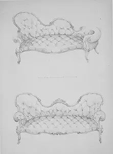 Historic Pictoric Art Print : Designed and Drawn by Henry Wood - First Part of a Modern and Useful Work Containing 120 Designs of Furniture : Vintage Wall Dcor : 11in x 14in