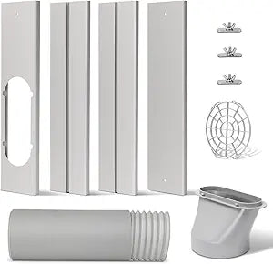 Portable AC Window Slide Kit with Exhaust Hose, Adjustable Window Seal for Air Conditioner Unit, Universal Sliding AC Vent Kit with 5.9Γ Round Coupler