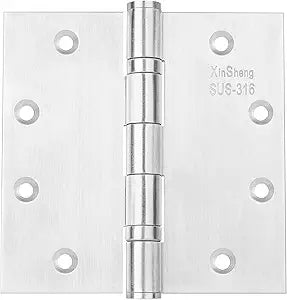 4.5 Inch Door Hinges Heavy Duty, XinSheng 316 Stainless Steel Marine Grade Ball Bearing, Rust Proof for Interior Exterior Doors, 3 Pack