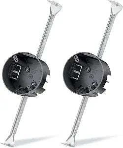 Therwen 2 Pcs Round Ceiling Electrical Box Fan Mounting Bracket, Gray