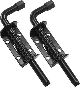 2pcs 5 inch Spring Loaded Barrel Bolt Latch Pin, Black