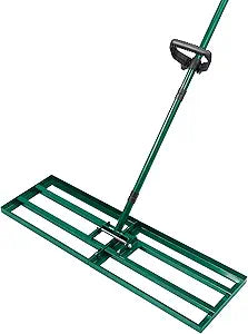 Lawn Leveling Rake 30x10'', Yard Leveling Rake for Soil with Adjustable Handle, Stainless Steel Lawn Leveler Tool for Garden, Backyard, Farm, Golf Course