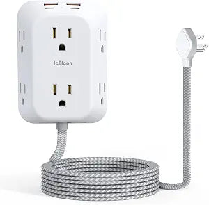 Surge Protector Outlet Extender, 6 Outlet Splitter with 4 USB Ports (2 USB C), 4 Sided 1050 J Multi Plug Wall Adapter Power Strip for Home Office Kitchen Travel