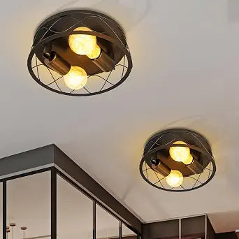 Sunco 2 Pack Farmhouse 2-Light Flush Mount Ceiling Fixtures, 10" Diameter