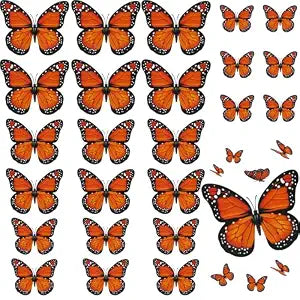 12 Pcs Monarch Butterfly Hair Clips, 3D Butterfly Barrettes Hair Costumes Accessories for Halloween Day of the Dead Decorations (12, Orange)
