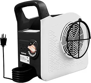 355CFM Blower Fan with Detachable Filter,High Velocity Air Mover Floor Fan,185┬░ Airflow Dual AC Outlets Industrial Utility Fan for Shop,Garage,Gym,Indoor/Outdoor-White