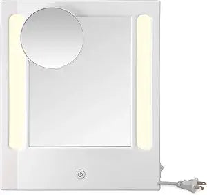 Conair Lighted Makeup Mirror, LED Vanity Mirror, 1X/5X Magnifying Mirror, Corded in Glossy White