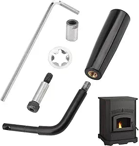 SRV7093-024D Door Handle Assembly Compatible with Pel-Pro & Plea-sant Hearth Pellet Stove for Pel-pro PP60 PP60-B PP130 PP130-B PP70 PP150 PPC90 TSC90 for Pleasant Hearth PH35PS, PH50CABPS, PH50PS
