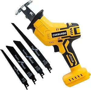 Cordless Reciprocating Saw Compatible With DeWalt 20V Max Battery(Battery Not Included), Power Recipro Saw, 0-3000 SPM Variable Speed, Tool-free Blade Change, 4 Blades Kit for Wood/Metal/PVC Cutting