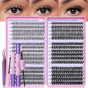 Lash Clusters Kit Individual Lash Extensions with Bond and Seal and Tweezer