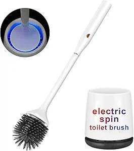 Electric Toilet Brush,Silicone Toilet Brush,Toilet Bowl Brush and Holder Set with Ventilated Holder,Toilet Brush, Floor Standing, Wall Mounted Without DrillingRechargeable