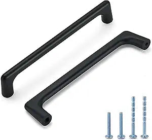 LIMUR 15 Pack 5 Inch (128 mm) Hole Center Matte Black Cabinet Pulls - Solid Zinc Alloy Kitchen Cabinet Handles, Drawer Pulls,Drawer Handle, Wardrobe & Dresser Handles,Cupboard Hardware