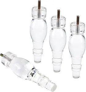 Mcredy Acrylic Furniture Legs, Cabinet Furniture Legs 7.09 Inches / 180 mm Height Couch Acrylic Feet Transparent Sofa Legs Couch,Pack of 4,Type-3
