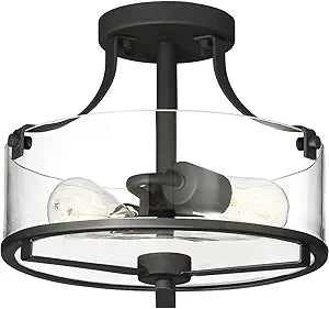 Designers Fountain 93311-BK Jedrek Semi Flush, 2-Light 120 Total Watts, Black