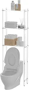3Tier Clear Over The Toilet Storage,70.8H x 23.62L x 9.84W inch Acrylic Bathroom Organizer Shelves, Clear Morden Rack, Space Saver for Bathroom Laundry Room Waterproof No Drilling Modern