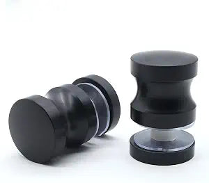 2 Pack Shower Glass Door Handle, One Sided (Black)