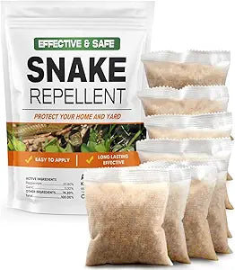 LEBMP Snake Repellent for Yard, Snake Away Repellent for Outdoors, Pet Safe Snakes Repellant, Garden Snake Deterrent, Keep Snakes Out of Backyard, Garage, House-8 Pouches