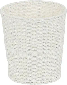 Household Essentials White Paper Rope Waste Basket Trash Bin for Bathroom, Bedroom, Office ML-7192