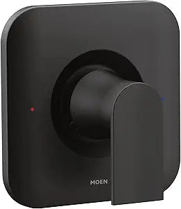 Moen Genta LX Matte Black Pressure Balancing Modern Shower Lever Handle, Posi-Temp Valve Required, T2471BL