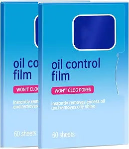 Generic 2 Packs (120 Sheets) Oil Absorbing Blotting Sheets for Oily Skin, Makeup-Friendly & Portable Oil Wipes