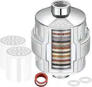 Shower Filter for Hard Water Two Replacement Cartridge High Output