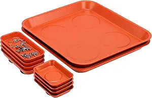 KEILEOHO 10 Packs Magnetic Tray Set, Orange Magnetic Parts Tray Set, Stainless Steel Magnetic Trays, Magnetic Tools Tray for Screws, Nuts, Bolts, Small Parts