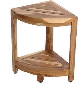 EcoDecors EarthyTeak Oasis 2-Tier Teak Corner Stool ED980