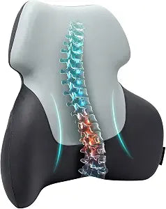 Long Back Lumbar Support Pillow - Fully Entire Back Support - Back Pain Relief and Posture Improved - Memory Foam Back Pillow Cushion for Office Chair, Gaming Chair, Recliner, Car Driving, Grey