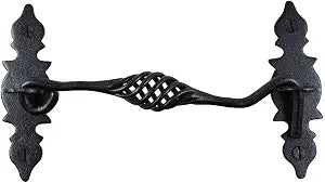 Renovators Supply Door Latch Lock 6.6 in, Birdcage Style Wrought Iron