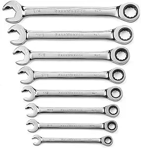 GEARWRENCH 8 Pc. 12 Point Open End Ratcheting Combination SAE Wrench Set - 85599