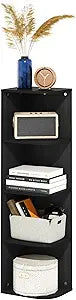 Furinno Pasir 4-Tier Corner Open Shelf Bookcase, Blackwood