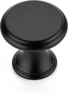 Ravinte 25 Pack Matte Black Kitchen Cabinet Knobs, Solid Black Pulls Zinc Handles Simple Drawer Cabinet Hardware for Cupboard Drawer Knobs