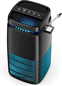 POMORON 4-in-1 Air Purifiers for Home, Air Ionizer Negative Ion Generator, True H13 Filter, UV, Covers 1250 Ft┬▓ 99.97% Removal Rate for Pollen Smoke Pet Dander Air Cleaner for Bedroom, MJ002H, Black