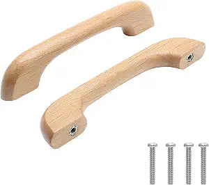 Uenhoy 10 Pcs Natural Wood Cabinet Pulls, 5" Length, 3-3/4" Hole Spacing