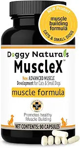 MuscleX Feline Canine Muscle Formula Cats & Small Dogs with 300 mg CaHMB & Vitamin D3, Natural Muscl Building formula - Helps Reduce Muscle Loss Due to Normal Aging & Improve Injury Recovery(90 Caps)
