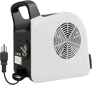 High Velocity Blower Fan for Drying Cooling and Ventilating, Portable Air Mover Floor Fan with 185┬░ Rotation for Home Use or Job Site, Utility Fan with 3 Speeds, 2 Outlets, 130W 325CFM