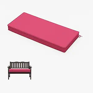 Outdoor Bench Cushions for Patio Furniture 42 X 18 Inch Water-Resistant & Fade-Resistant 3.5" Thick Removable Outdoor Couch Cushion with Hidden Zipper & Ties for Bench, Porch Swing, Loveseat