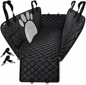 Dog Car Seat Cover for Back Seat  Hammock Style Pet Seat Protector for Cars, SUVs & Trucks | Waterproof Backing, Non-Slip, Scratch-Resistant, Mesh Window, Adjustable Straps, Machine Washable
