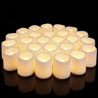 Homemory 24 Pack White Flameless Flickering LED Votive Tealights Candles