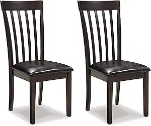 Signature Design by Ashley Hammis Rake Back Dining Room Chair, Set of 2, Dark Brown